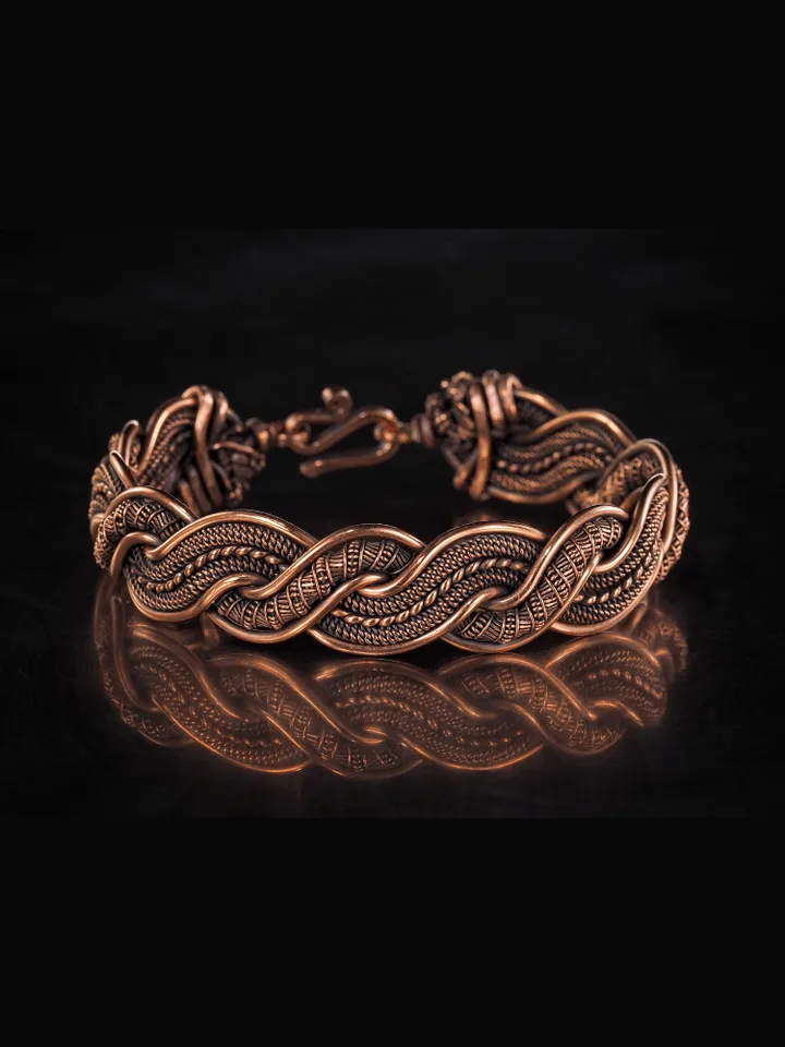 Wire wrapped copper bracelet for woman Antique style copper jewelry WireWrapArt