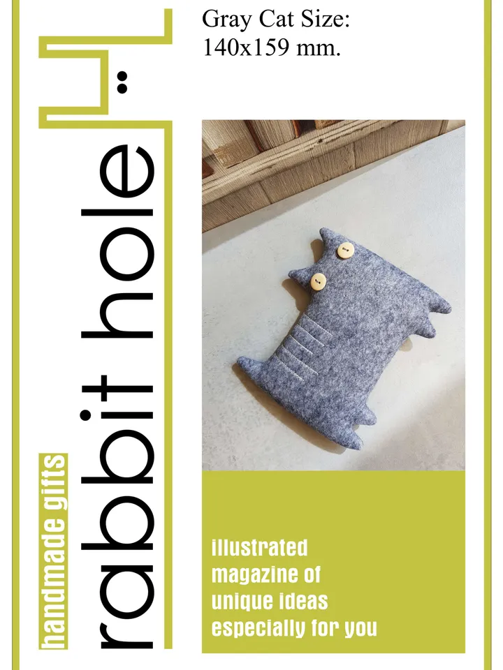 2 Felt Cats sewing patterns, set of 2 digital tutorials in english, Felt animals patterns