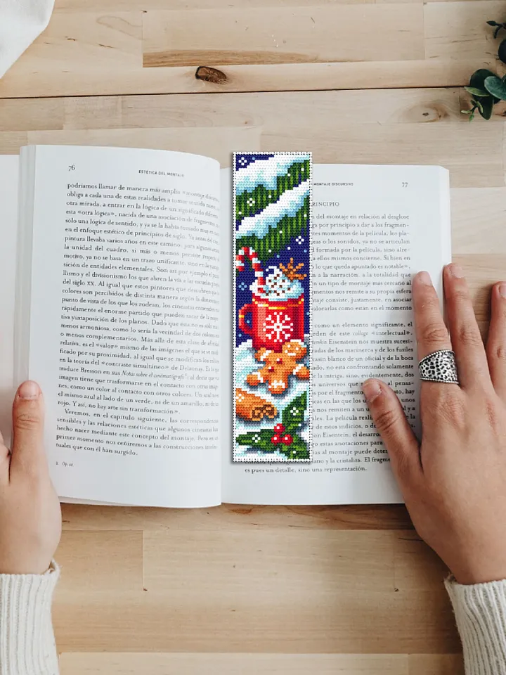 Christmas bookmark set cross stitch pattern download PDF Holiday handmade bookmark, Book lover gift, Christmas embroidery PDF, New Year #B92