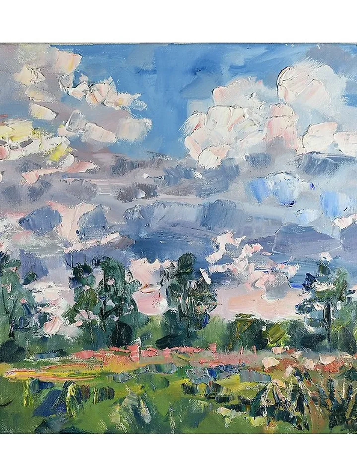 Nature Painting Landscape Artwork Clouds Original Art Impressionism