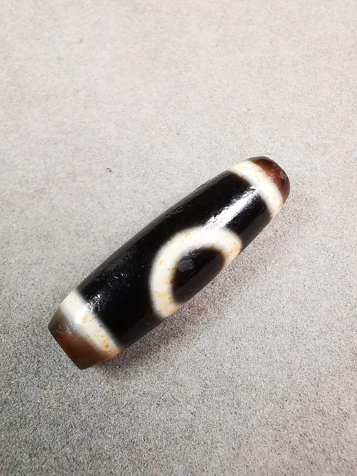 Gandhanra Tibetan Heaven & Earth Dzi Bead,Tibetan Chung,Protective Amulet,Small Size 35*10 mm