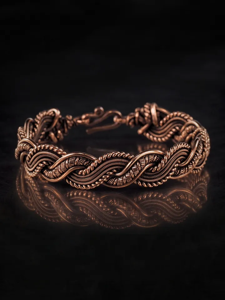 Wire wrapped copper bracelet for woman Antique style copper jewelry WireWrapArt