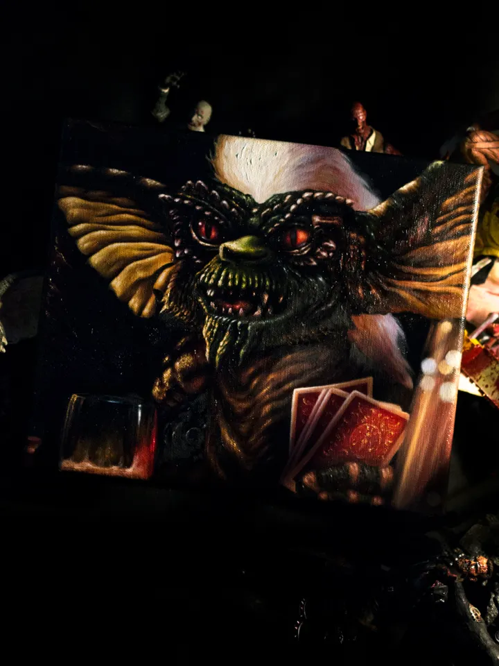 Original Oil painting Gremlin Boss