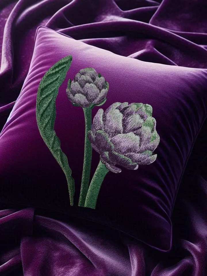Set of designs using artistic satin stitch technique “Artichoke” in two sizes