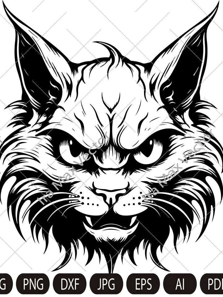 Angry Cat Svg, Dangerous cat, Cute Black Cat Svg, Halloween  Cat Svg, Angry Cat t-shirt Svg, Cat Halloween Svg