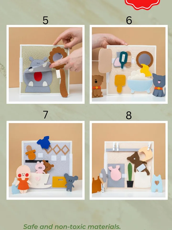 Quiet book baby, felt activity book for toddlers, Montessori busy book, soft sensory book, baptism baby gift, interactive soft book