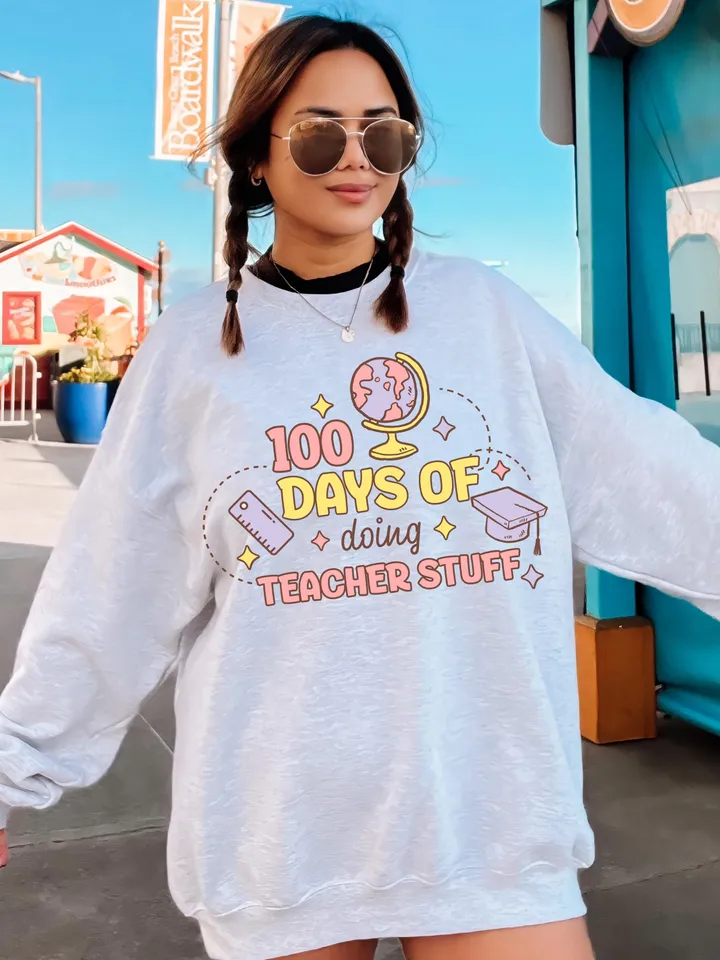 100 Days Of Doing Teacher Stuff Png, Sublimation Design, 100 Days Of School Png, Funny Png, T-Shirt Design, Digital Download Png, DTF