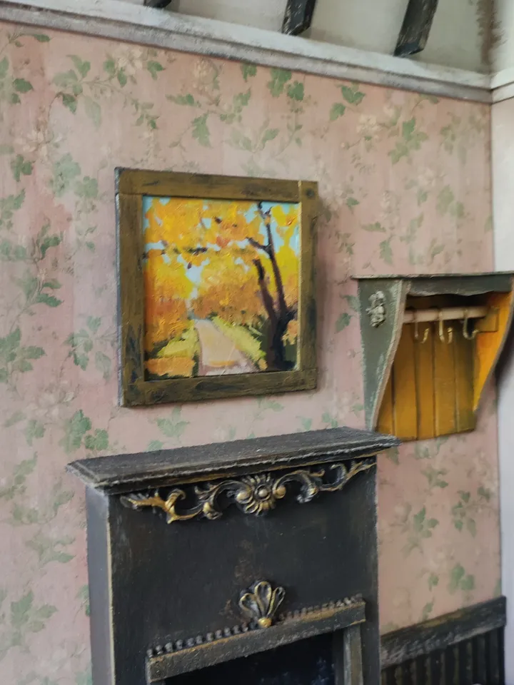 Set of Miniature Oil Paintings for Dollhouses Scale 1/6