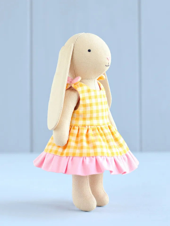 2 PDF Two Mini Bunnies in Sundress and Dress Sewing Patterns