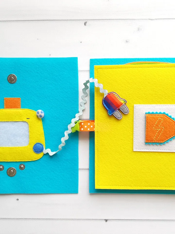 Robot Quiet book Pattern, Felt book template pdf, Soft montessori book pattern, Busy book sewing ideas for kids 2, 3, 4 year old
