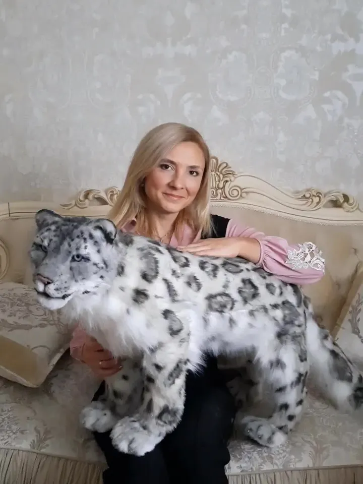 Snow leopard Irbis plush animals. Ooak toy. Snow leopard stuffed toy