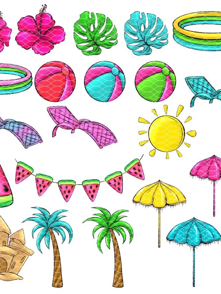 Super Beach Girls Clipart, Beach Birthday Clipart, Summer Girl Clipart, Cute Planner Stickers, Beach Nursery Decor Clipart, Summer Sublimation Png