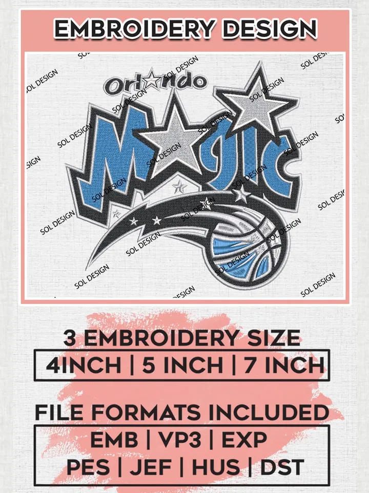 NBA Orlando Magic Machine Embroidery Designs, Orlando Magic Embroidery Design Files, NBA Logo Machine Embroidery, NBA Embroidery Design, Digital Download
