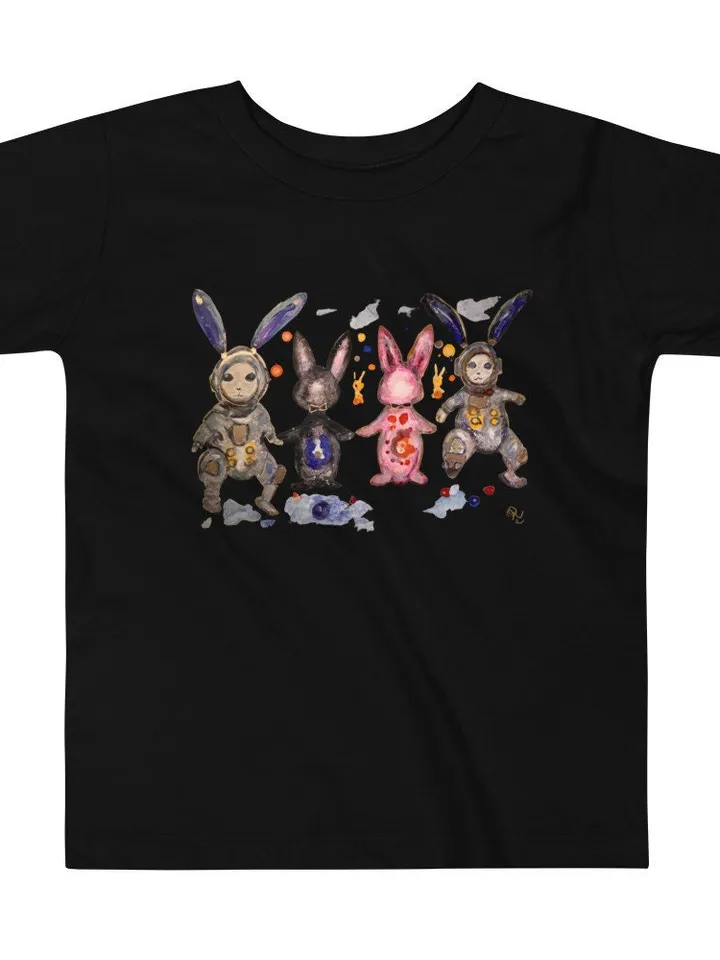 Cosmic bunnies Toddler Short Sleeve Tee made with my original mix media painting