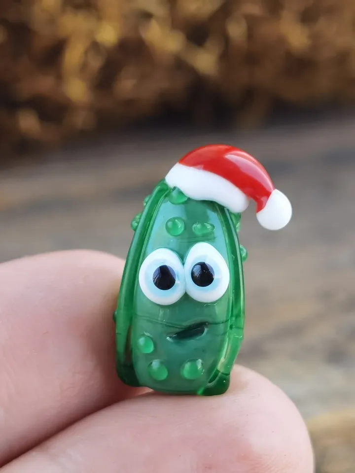 Pickle ornaments miniature pickle tiny glass animals cucumber figurine Christmas ornaments Glass pickle decor pickle gifts Car