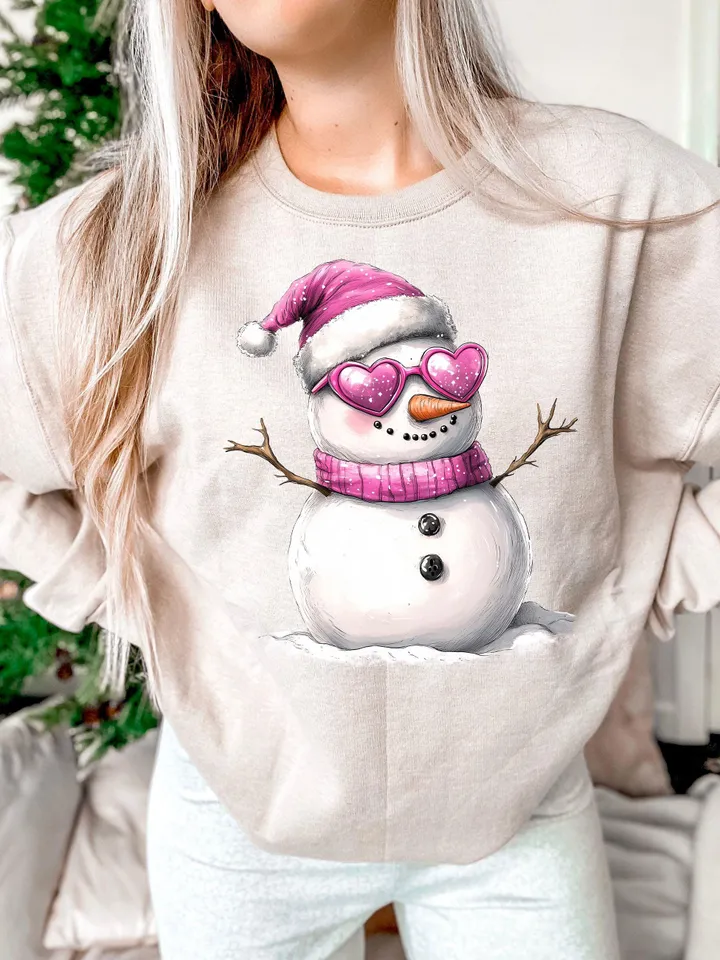 Cute Snowman Sunglasses PNG Design - Iridescent Snowman Design - Coquette Christmas Design - Snowman PNG - Winter Design - Cute Download