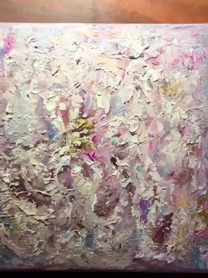 White abstract flower original oil impasto style textured painting,flowers oil painting,small canvas painting wall decoration ,unique gifts