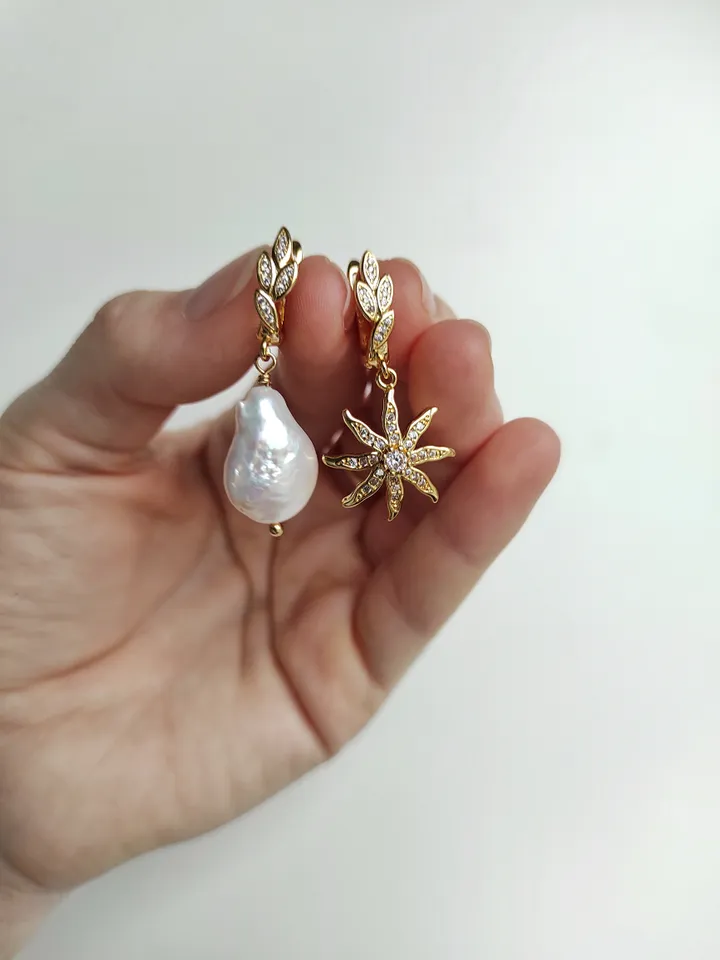 Handmade earrings, natural pearls earrings, wedding earrings
