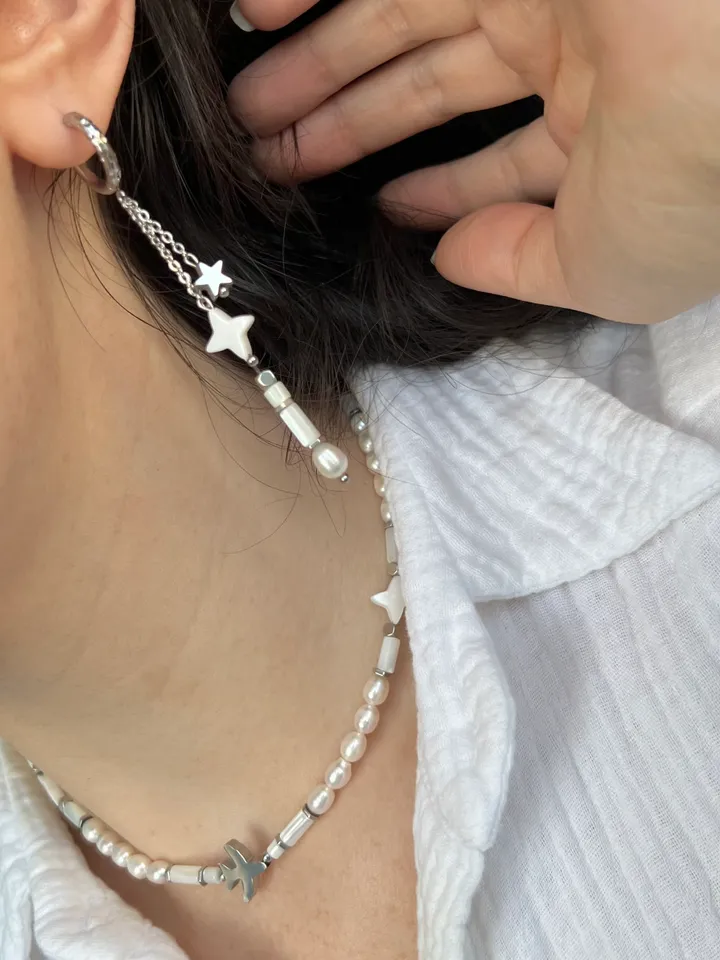 Pearl Set Choker and Earrings PEARL FLY