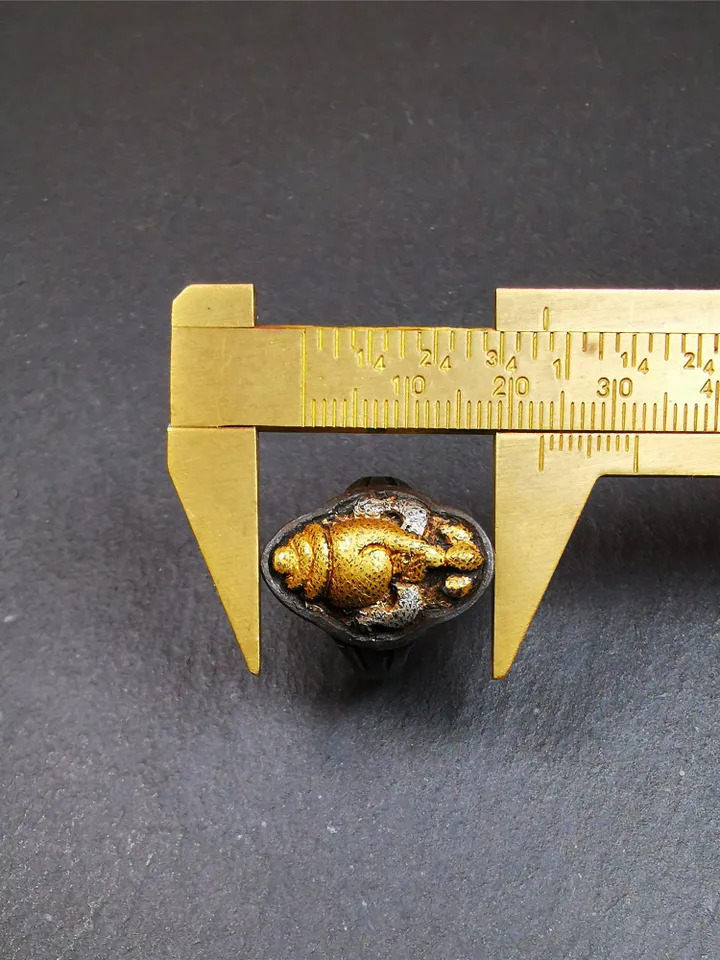 Gandhanra Unique Handcrafted Tibetan Buddhist Shankha Conch Ring,Made of Pure Gold Filled and Silver Filled,Protection Jewelry,Adjustable