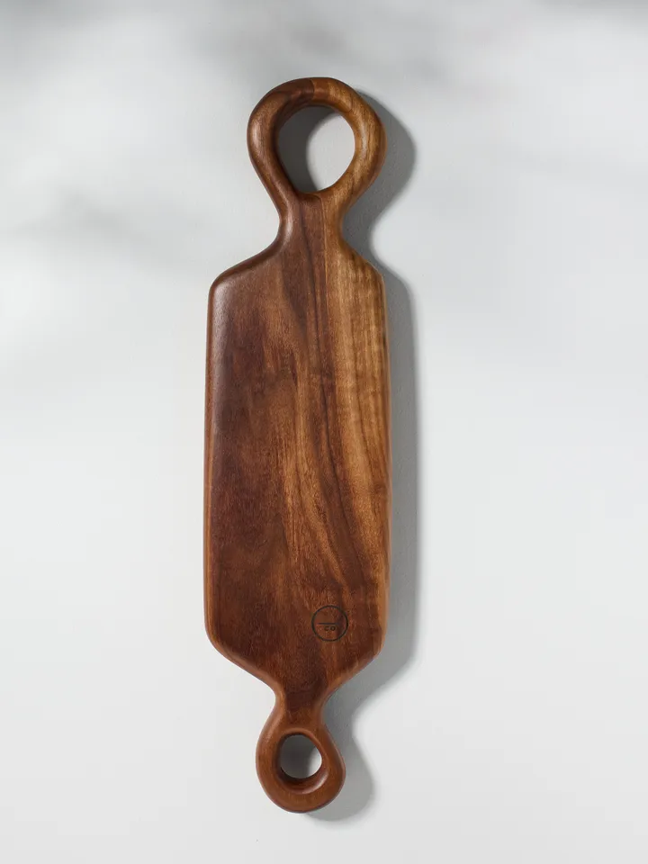 Organic Shaped Double Handle Wood Serving Board - shaped and carved by hand - offered in local Pennsylvania Walnut, Sycamore, Maple
