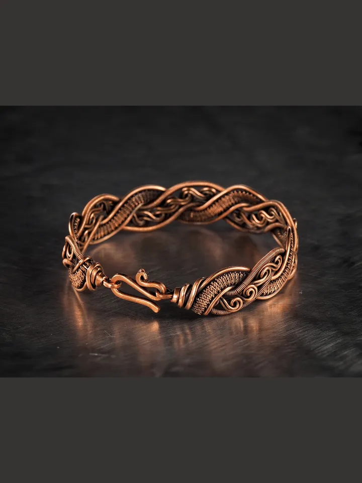 Wire wrapped copper bracelet for woman Antique style copper jewelry WireWrapArt