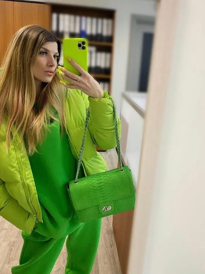 Genuine python skin maxi crossbody bag green colour big, summer big chain crossbody, elegant classy crossbody bag genuine leather summer