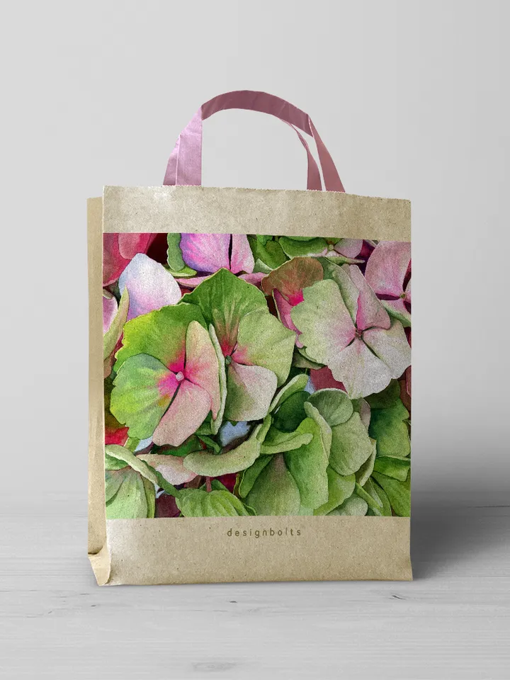 Watercolor picture with hortense, Watercolor digital file, Art print from the original painting, Poster with flowers
