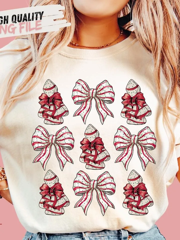Coquette Christmas Tree Cake Png, Christmas Bow Png, Christmas Tree Cake Bow Png, Retro Holiday Png, Merry Christmas Png,Girly Christmas Png