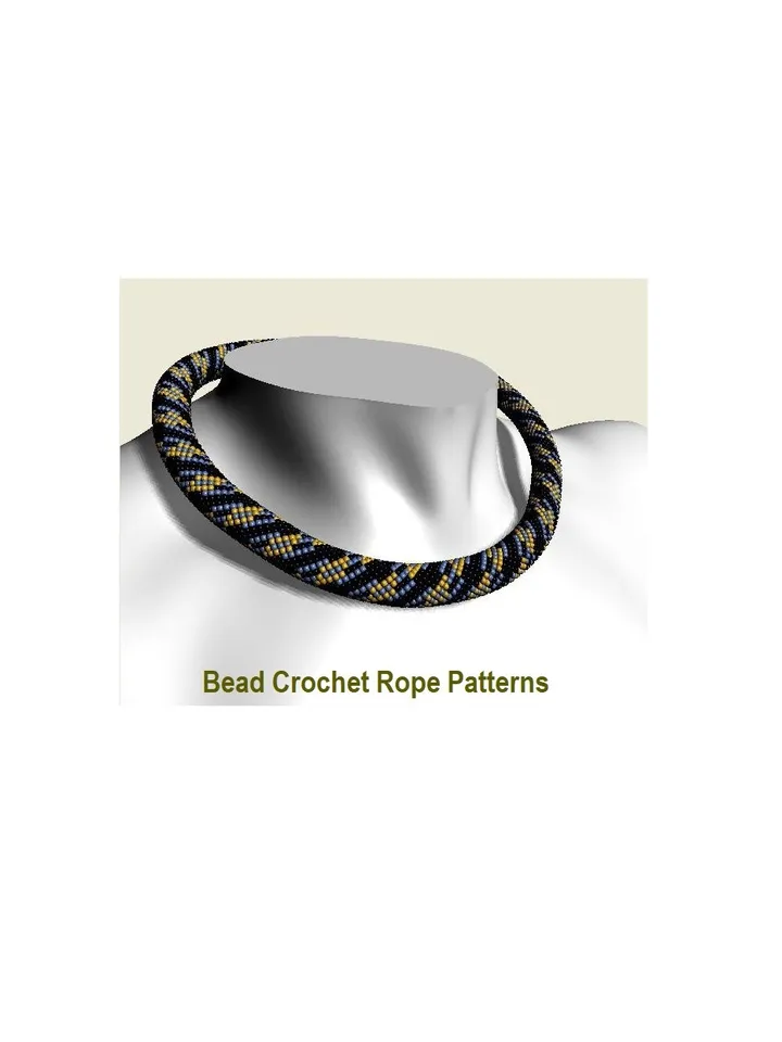 Bead crochet rope pattern, Instant Download, PDF fail