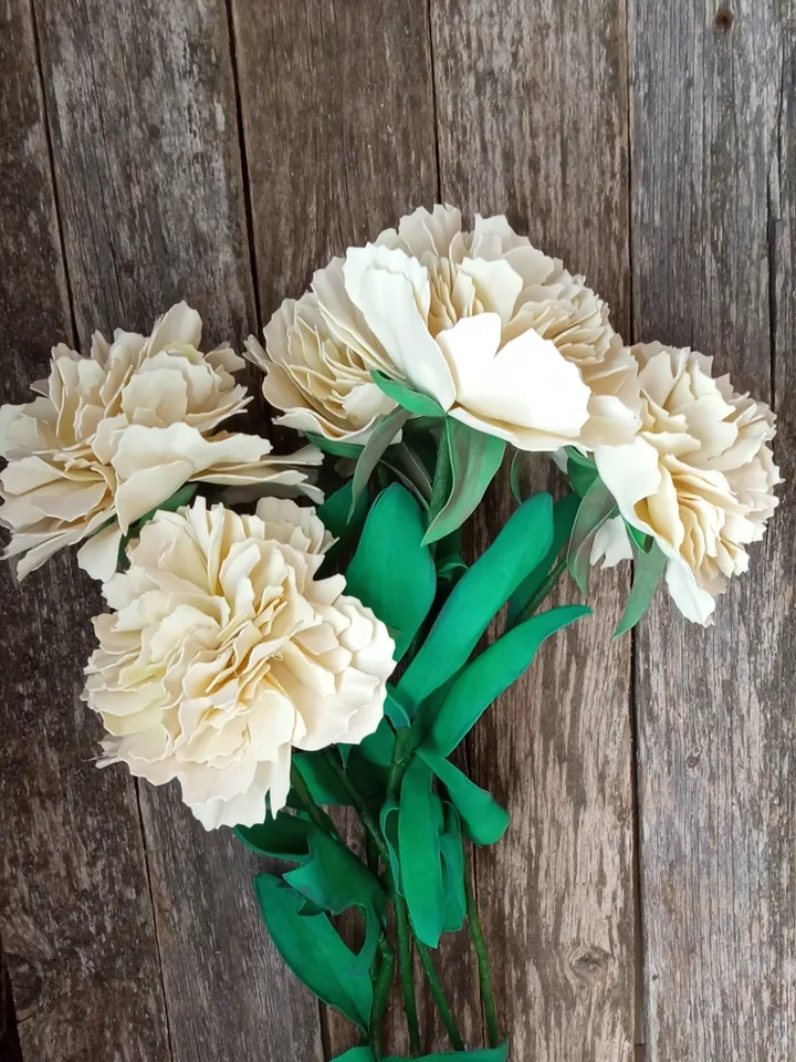 Artificial bouquet pink peonies by hand/interior flowers for home decoration/handmade floral arrangements/gifts for her