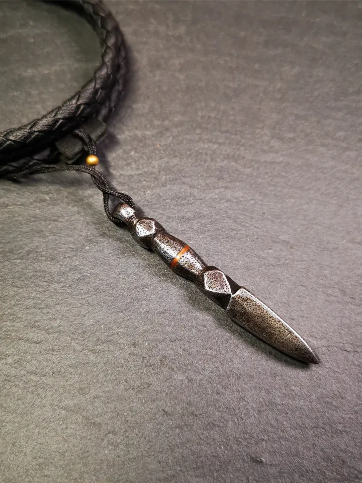 Gandhanra Handmade Tibetan Amulet ,Kila(Dorje Phurba) , Trantic Buddhism Ritual Implement Pendant,Made of Cold Iron,2.2"