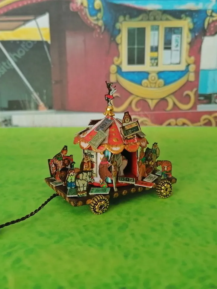 Miniature handmade circus. 1:12.