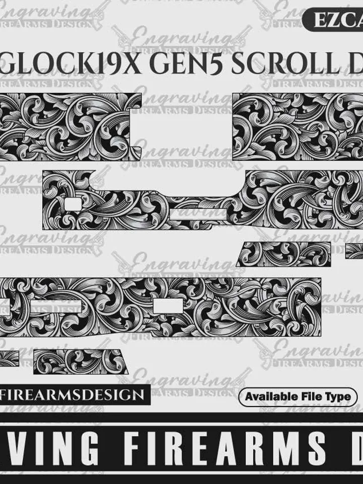 Engraving Firearms Design Glock 19x gen5 Scroll Design