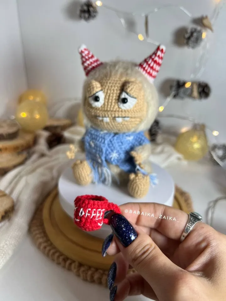 PDF Crochet Christmas Monster Pattern, Christmas Yeti Crochet Pattern, Animal Crochet Crochet Ornament Christmas baby Animal Christmas Decor