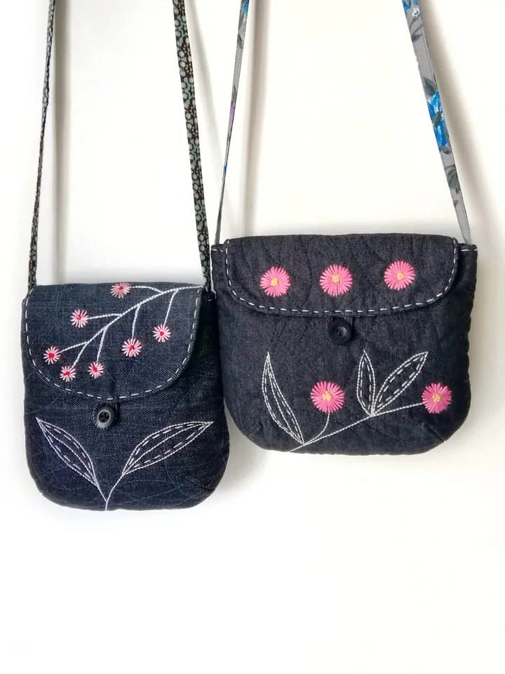 Handmade Mini Hand Embroidered Crossbody Purses for Women - Small Bags with Floral Designs - Unique Accessories for Her. FREE SHIPPING!