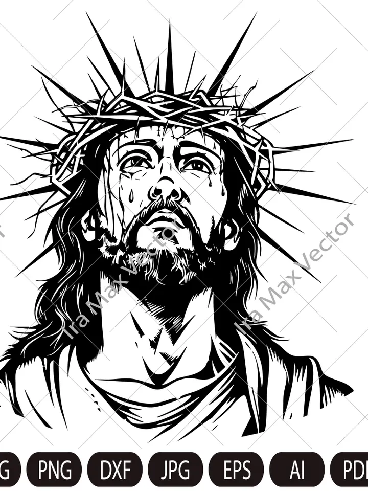 Jesus SVG, Jesus svg, Jesus risen, Christian SVG image, Jesus face SVG, faith svg, Bible svg, God svg, scripture svg, jesus cut files