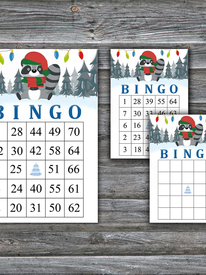 Winter animals bingo game card,Christmas bingo game card,Christmas Bingo Printable,Holiday Bingo,INSTANT DOWNLOAD-98