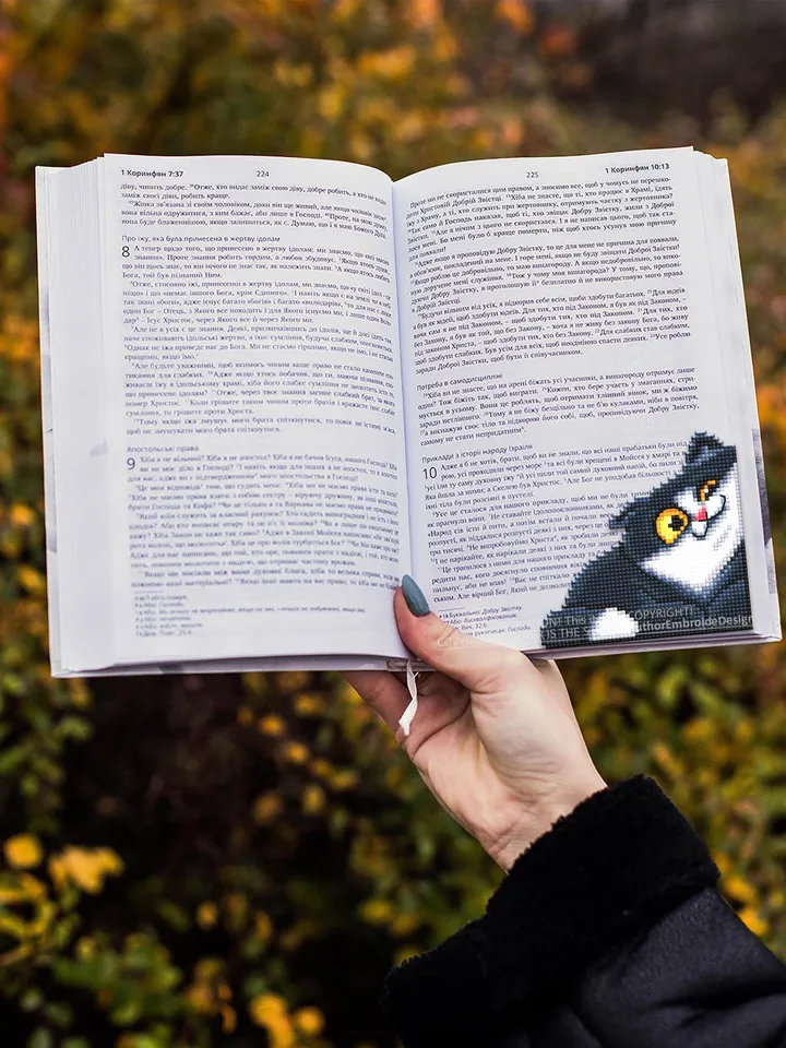 Black cat Corner bookmark cross stitch pattern download PDF Funny cat cross stitch chart, Cat bookmark digital pattern, Cat lover gift #B421