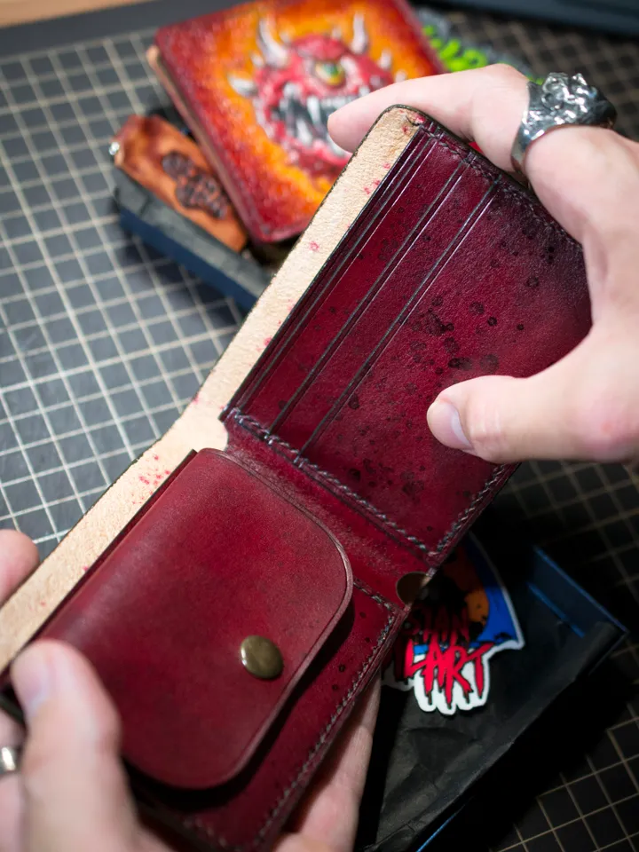 Wallet Genuine brown leather Pennywise 1990 It original handmade
