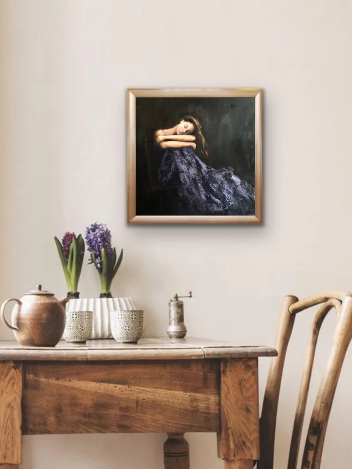 Woman Original Painting Girl Painting Female Wall Art Figurative Painting Ballerina Painting