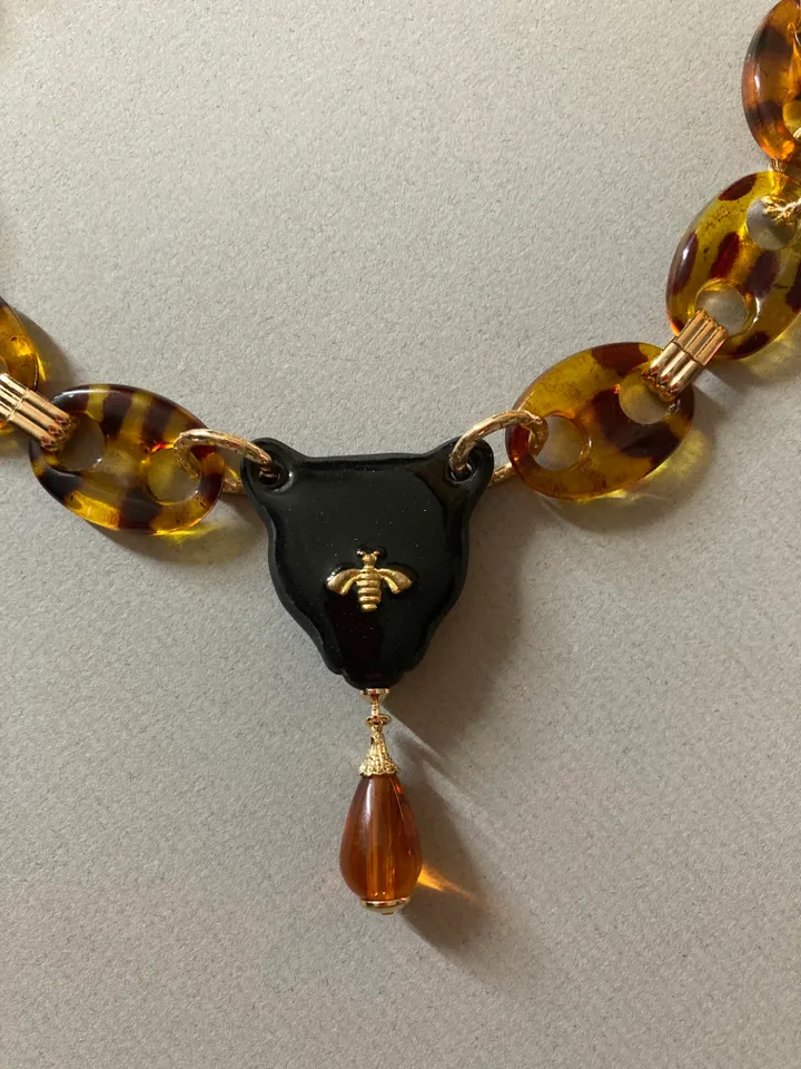 Choker black leopard porcelain