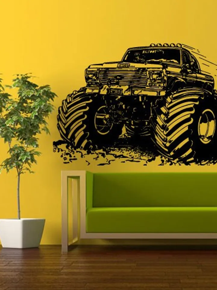 Monster truck Wall Decal Car Sticker Backdrop decoration Birthday z329