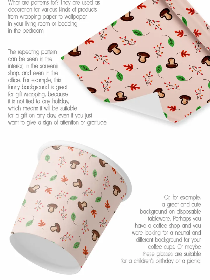 Mushroom autumn pattern