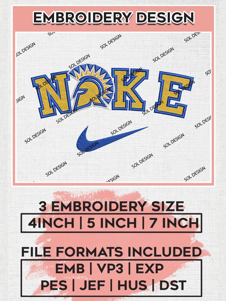 Nike San José State Spartans Machine Embroidery Design, NCAA San José State Spartans Embroidery Design Design files, NCAA Embroidery Designs, NCAA Machine Embroidery Designs, Digital Download