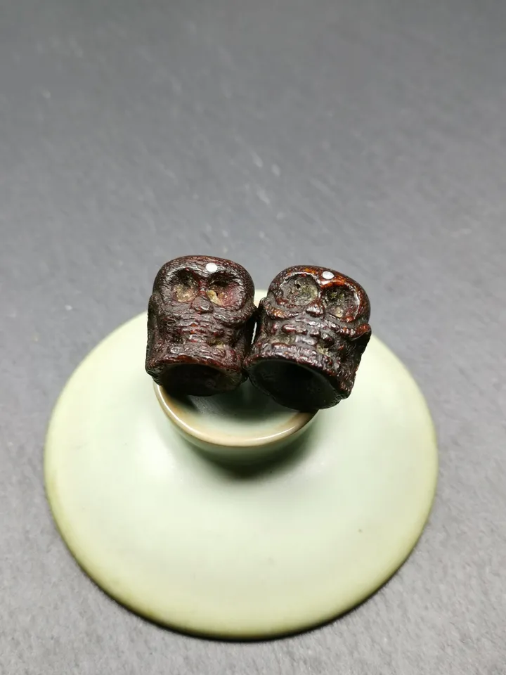Gandhanra Handmade Tibetan Citipati Kapala Bone Skull Spacer Bead for Mala,Prayer Bead Pendant Accessories,21 × 20mm