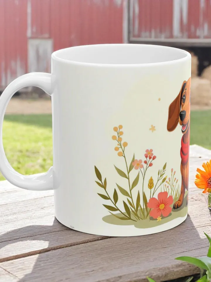 Dachshund Ceramic Mug, Cute Dachshund Design, Dog Lover Gift, Birthday Gift, Coffee Time Mug, Pet Lover Mug, Home Decor Mug, 11oz & 15oz