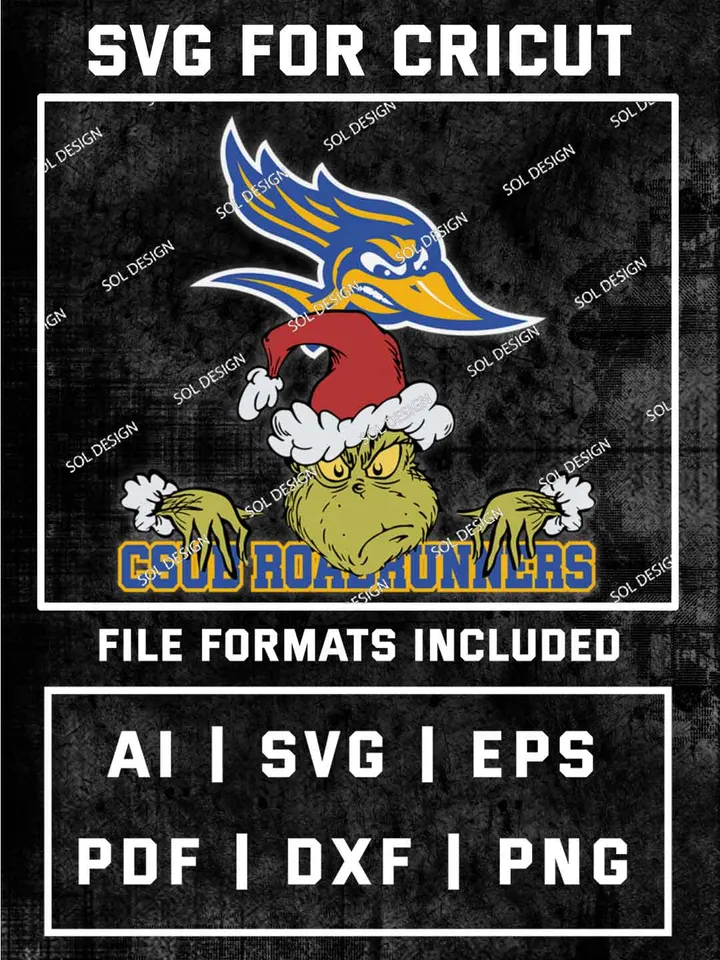 Grinch Cal State Bakersfield Roadrunners SVG, NCAA SVG Design, NCAA CSUB Roadrunners SVG, NCAA Roadrunners Cricut, Christmas Svg, Grinch svg, Digital Download