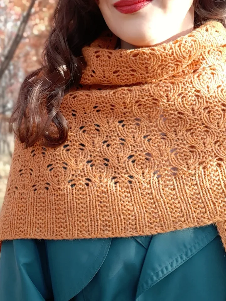 Warmth Asymmetrical Shawl Knitting Pattern Sideways Textured Lacy Design