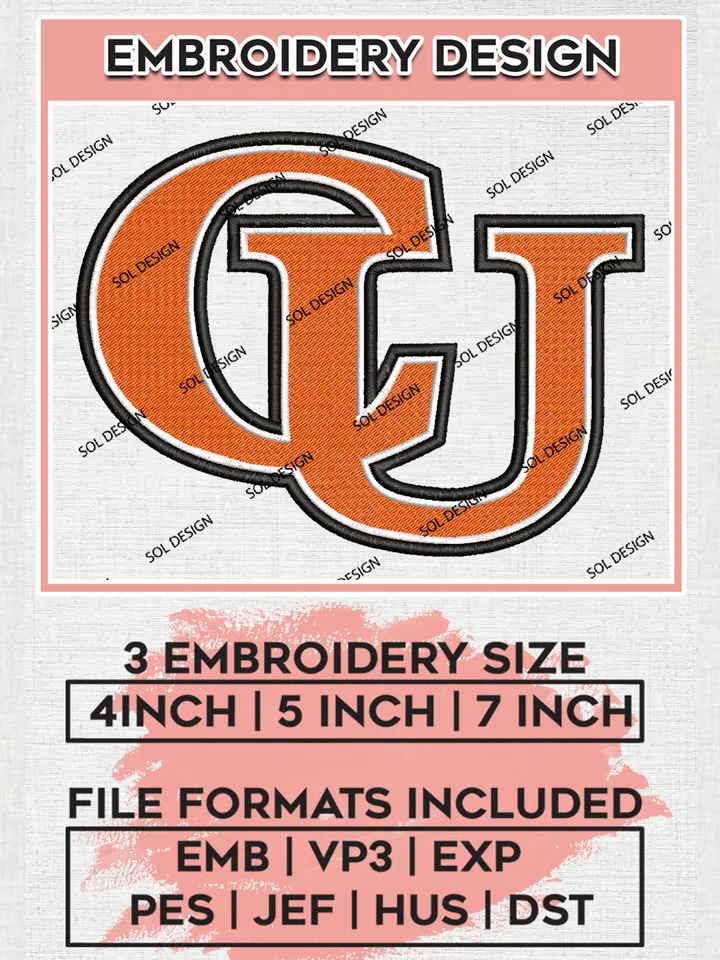NCAA CU Fighting Camels Football Team Logo Embroidery Design Files, NCAA Campbell Fighting Camels Machine Embroidery, NCAA Teams, Game Day, 3 sizes, NCAA Machine embroidery designs, Digital Download